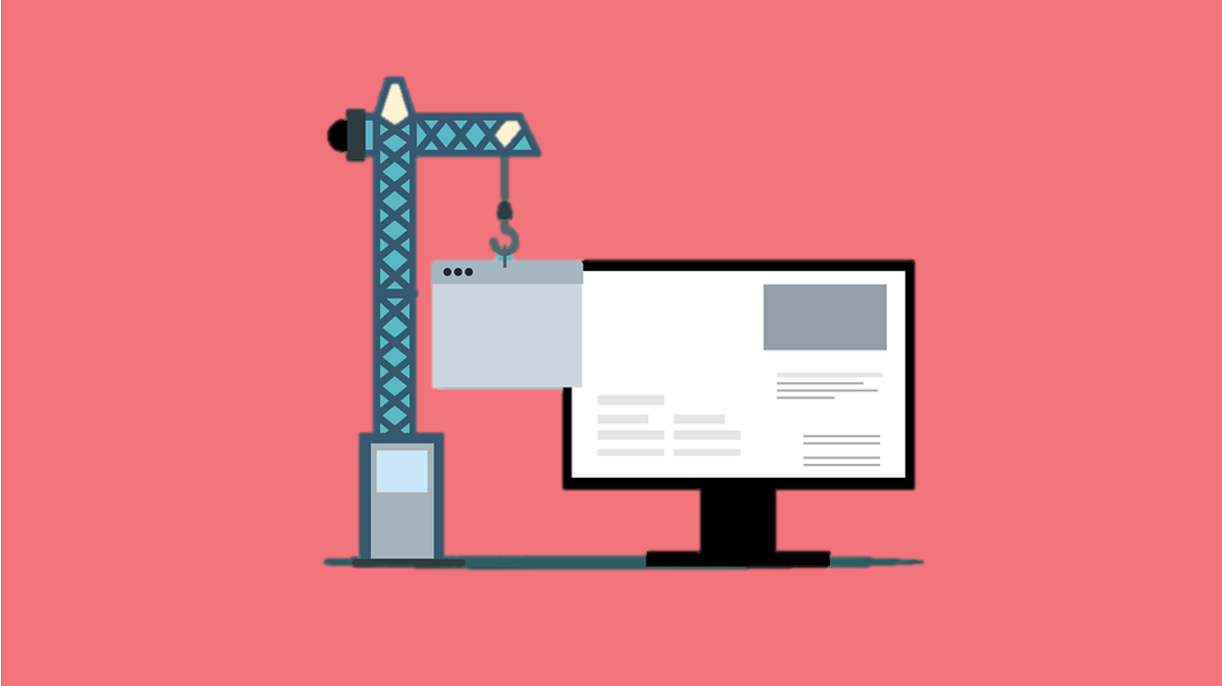 Illustration of a website builder